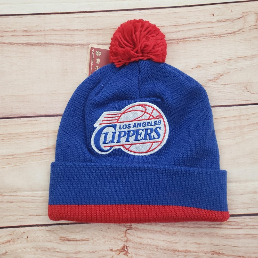 Los Angeles Clippers Hat Cap Snap Back Blue‎ Red NBA Basketball Pom Beanie Mens